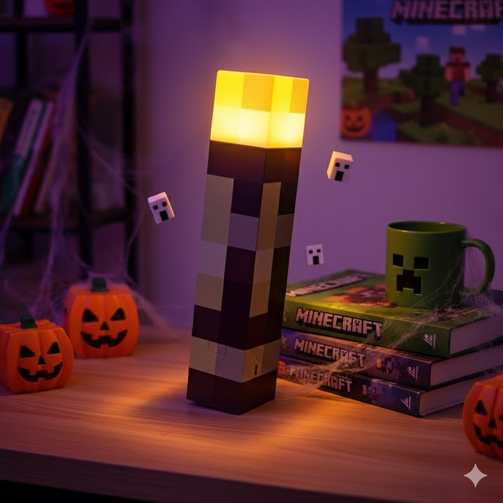 Upgraded Pixel Torch Night Light – USB Pluggable LED Wall Lamp | Handheld Flashlight for Kids Room, Holiday Party & Creative Home Decor